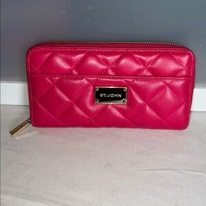 ST. John zip around wallet hot pink